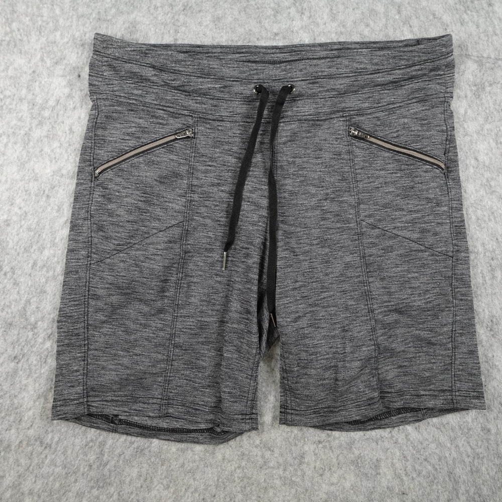Athleta Shorts Women Medium Gray Heathered Metro Slouch Utility Zip Pockets